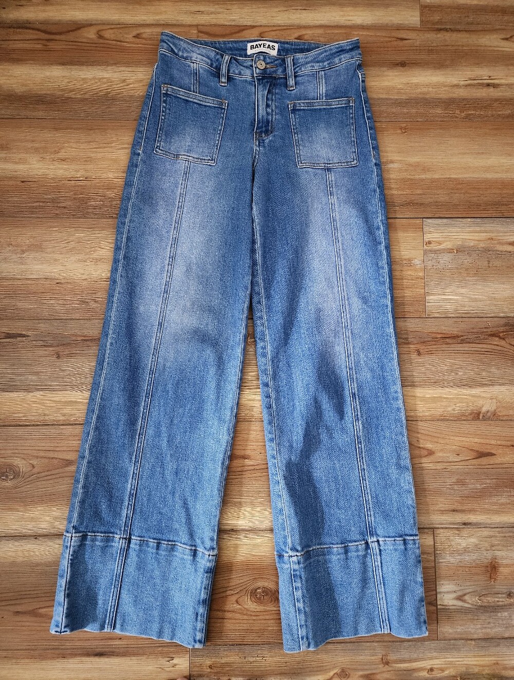 Bayeas Katia Mid Rise Wide Leg Jeans Women's 26 Blue